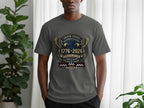 Gray t-shirt with "United States Quarterquicentennial 1776-2026" emblem.