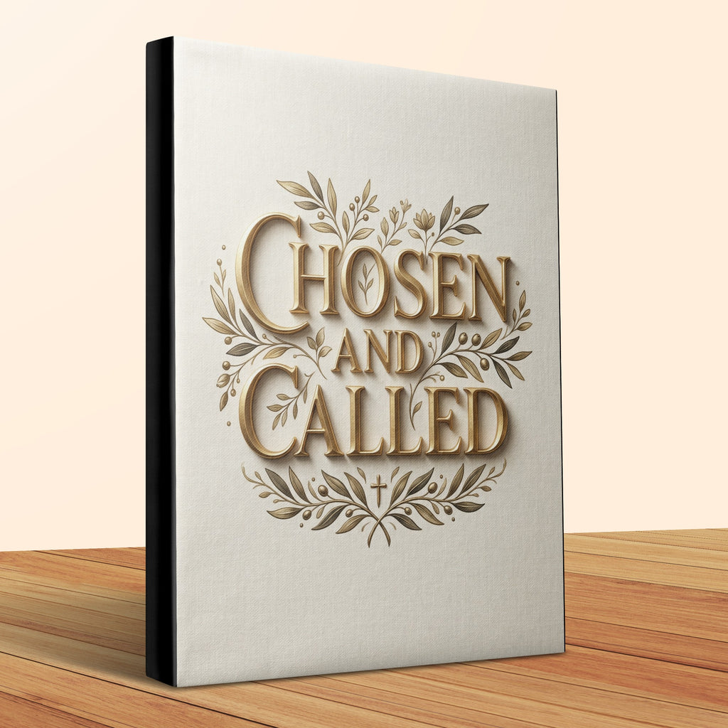 Book cover with gold embossed title "Chosen and Called" on a textured background.