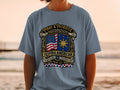 Filipina American flag shirt celebrating July 4th, "Pinay & Patriotic".
