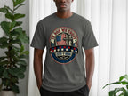 Dark grey t-shirt with "In God We Trust" patriotic graphic.