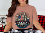 T-shirt with patriotic graphic: "In God We Trust" and US flag.