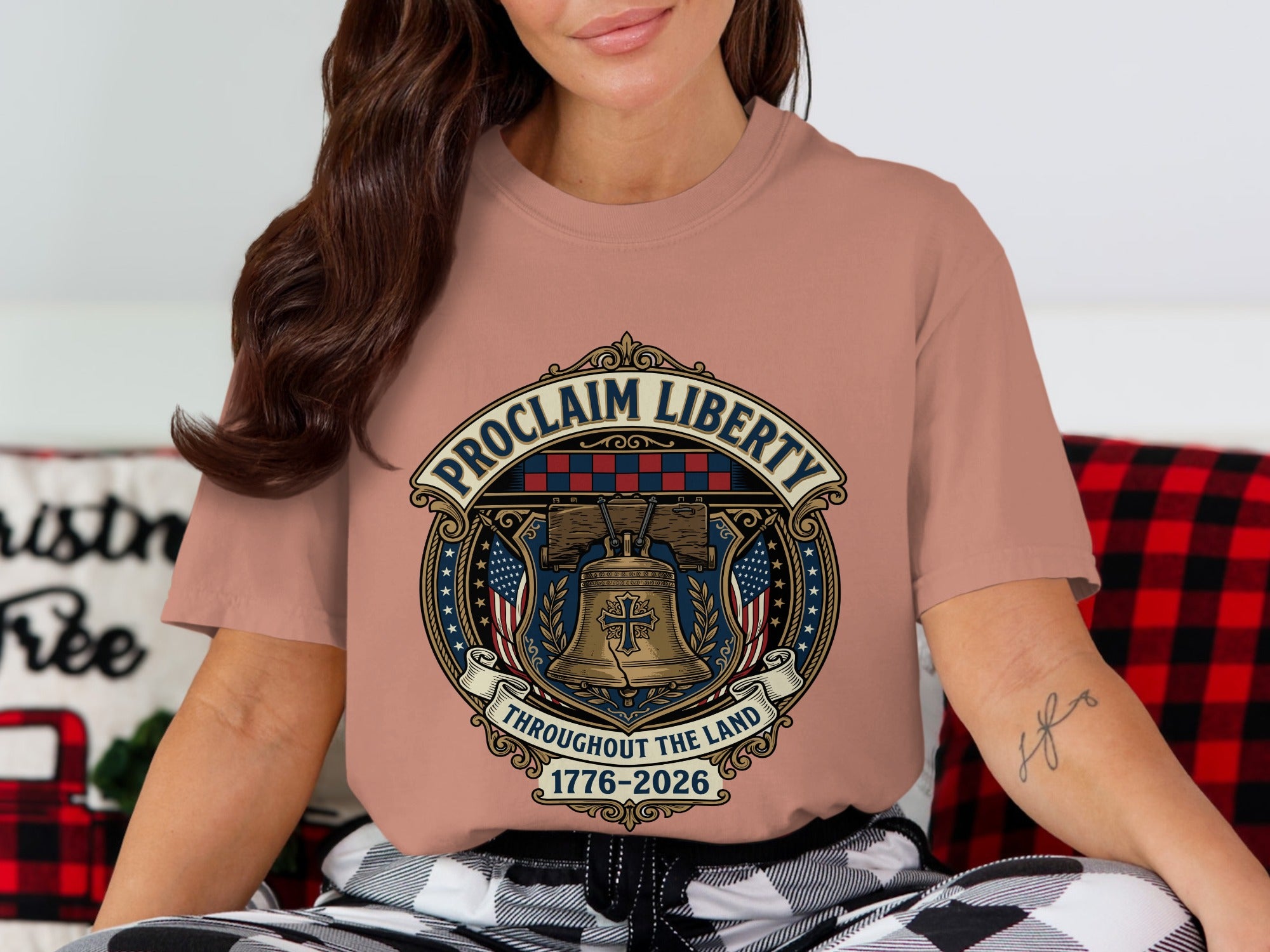 T-shirt with "Proclaim Liberty" text and Liberty Bell graphic.