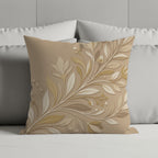 Decorative throw pillow with embossed floral vine pattern.