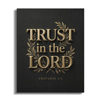 Gold embossed "TRUST in the LORD" with laurel leaves, Proverbs 3:5.