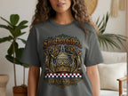 Gray t-shirt with "Soli Deo Gloria" text, eagle, crown, and USA Est. 1776.