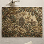 Embossed rectangular mat with Christian symbols and olive branches.