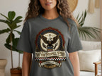 Gray t-shirt with eagle, cross, and "We the People... Pray" text.