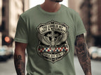 Green t-shirt with shield, eagle, and "The Lord is My Light & Liberty USA Est. 1776" text.