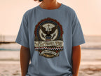 Blue t-shirt with eagle emblem, "We the People...Pray," and dates 1776-2026.