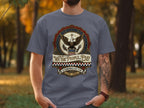 Gray t-shirt with American eagle, flag, and patriotic text "WE THE PEOPLE... PRAY".