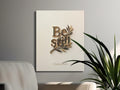 Be still scripture art with olive branch and Psalm 46:10.