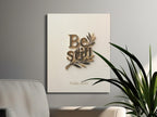 Be still scripture art with olive branch and Psalm 46:10.
