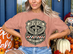 T-shirt with "The Lord is My Light & My Liberty USA Est. 1776" emblem.