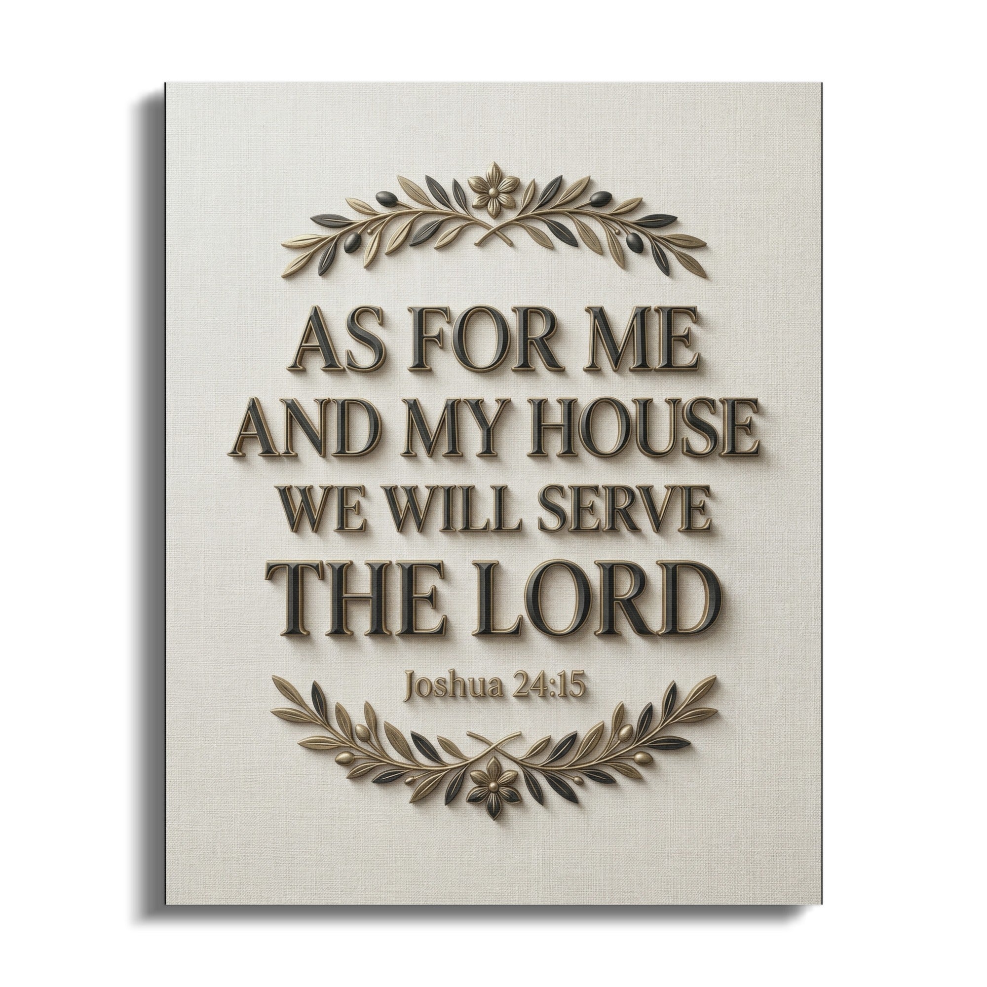 "As for me and my house we will serve the Lord" Bible verse on canvas.