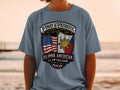 "Pinay & Patriotic" crest with US and Philippine flags, celebrating Filipina American freedom.