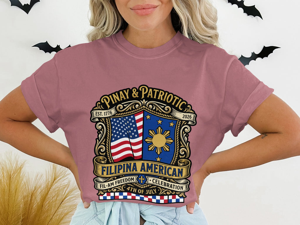 Pinay & Patriotic Filipina American Freedom Celebration 4th of July shirt.