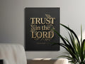 Text art: "Trust in the Lord" with wheat stalks and "Proverbs 3:5".