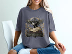 Gray t-shirt with eagle, cross, wreath, and "Lord of Liberty 1776-2020 250 Years He is King" text.