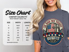 Comfort Colors 1717 size chart for heavyweight adult tee, measured in inches.