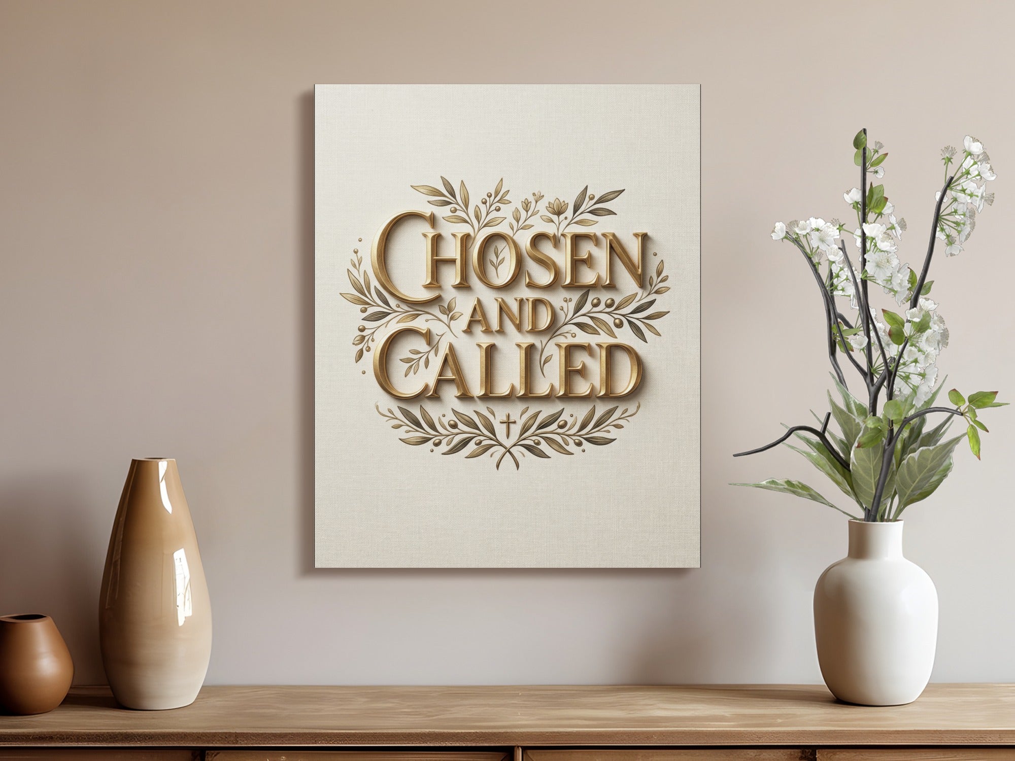 Text art with "Chosen and Called" inscribed within a decorative border.