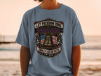 T-shirt with patriotic bell, flag, and text "Let Freedom Ring".